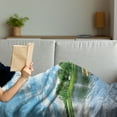 thumbnail image 3 of Landscape Soft Flannel Fleece Throw Blanket, Photo Taken from a Wooden Dock Towards the Sea and Forest Sky Calm Lake Print, Cozy Plush for Indoor and Outdoor Use, 70" x 90", Multicolor, by Ambesonne, 3 of 5