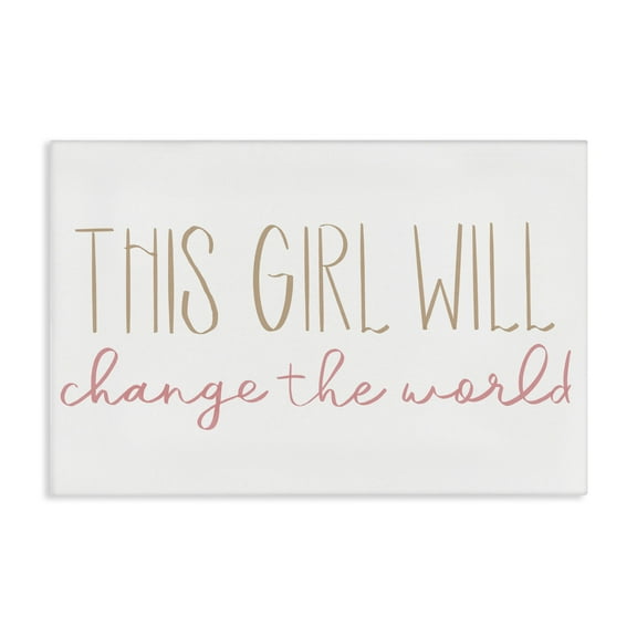 Stupell Industries Change The World Typography Painting Gallery Wrapped Canvas Art Print Wall Art, 24 x 16