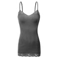thumbnail image 2 of TheLovely Women's Junior and Plus Adjustable Spaghetti Strap Lace Tim Cami Tank Top, 2 of 5