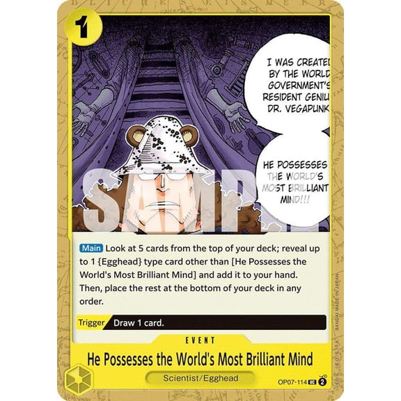 One Piece 500 Years in the Future Uncommon He Possesses the World's Most Brilliant Mind OP07-114