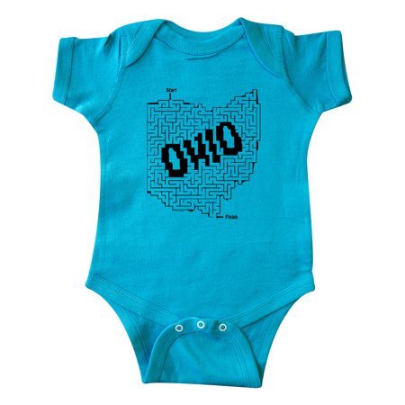 

Inktastic Ohio Maze Puzzle Gift Baby Boy or Baby Girl Bodysuit