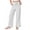 White, variant on Wlynlyn Cotton Linen Pants for Women High Elastic Waisted Wide Leg Side Slit Summer Solid Beach Vacation Trousers