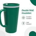 thumbnail image 3 of Copco Cone 16oz Insulated Travel Mug with Handle, Double Wall, Slide-Closure Lid, BPA-Free, Microwave & Dishwasher Safe, Reusable Plastic Travel Coffee Tumbler - Portable Coffee Cup (Hunter Green), 3 of 7