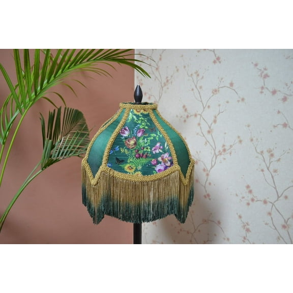 BespokeByNikita Printed Home Decoration Vivien Victorian Green Printed Lampshade