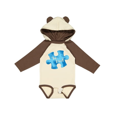 

Inktastic Autism Awareness Be Kind Blue Puzzle Piece Gift Baby Boy or Baby Girl Long Sleeve Bodysuit