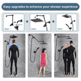 thumbnail image 3 of BRIGHT SHOWERS High Pressure Rain Shower Head Combo with Double Extension Arm, 8 Inch Rainfall Shower Head with Handheld Spray, Height Adjustable Dual Square Showerhead Set, Oil-Rubbed Bronze, 3 of 10