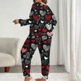 thumbnail image 6 of Lovzfmll Pajama Set for Women, Big & Tall Valentine's Print Set, Long Sleeve Lounge Top and Pants, Cozy Sleepwear Black, 3XL, 6 of 7