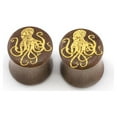 thumbnail image 3 of Pair of Ear Plug with Octopus Design Made of Wood, 3 of 38