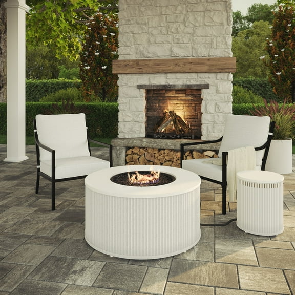 My Texas House Cambria 2-Pack Outdoor Stationary Steel Conversation Chairs, Black