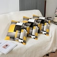 thumbnail image 4 of Yellow Grey Black Buffalo Check Reversible Throw Pillow Covers 16 x 16-Inch Kids Geometric Pillow Covers Home Decor for Geometry Square Cushion Covers Set of 4 Plaid Modern Abstract Art, 4 of 6