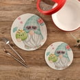 thumbnail image 2 of SKYSONIC 2 Pack Watercolor Beach Gnomes Trivet Mat Summer Coconut Tropical Flowers Pot Holders Set Hot Pads Potholder Cotton for Kitchen Weave Pot Mat Cooking Baking Decor Home, 2 of 7