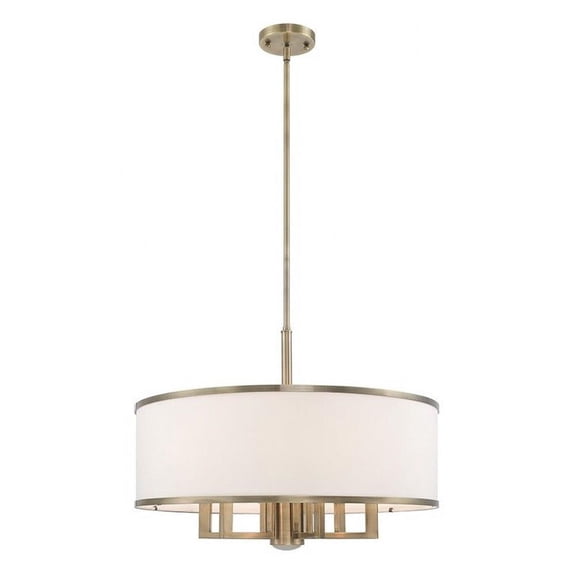 Transitional Six Light Chandelier-Antique Brass Finish Bailey Street Home 218-Bel-3110529