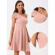 thumbnail image 2 of Disfraz de navidad Vestido de fiesta de cóctel oscilante de línea A con bolsillos y un hombro sin tirantes Allegra K Rosa S, 2 of 6