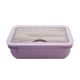 thumbnail image 2 of Caja Bento Fiambrera Bento de 4 compartimentos a prueba de fugas con utensilios, apta para microondas y lavavajillas, de plástico para niños (morado claro, 1 pieza) Rkxzt, 2 of 8