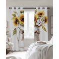 thumbnail image 4 of Sunflower Blackout Curtains for Bedroom Living Room Darkening Curtains 63 Inches Long Botanical Garden Florals Cottagecore Plant Window Curtain 2 Panels Set Window Treatment Grommet Drapes 52"x63", 4 of 9