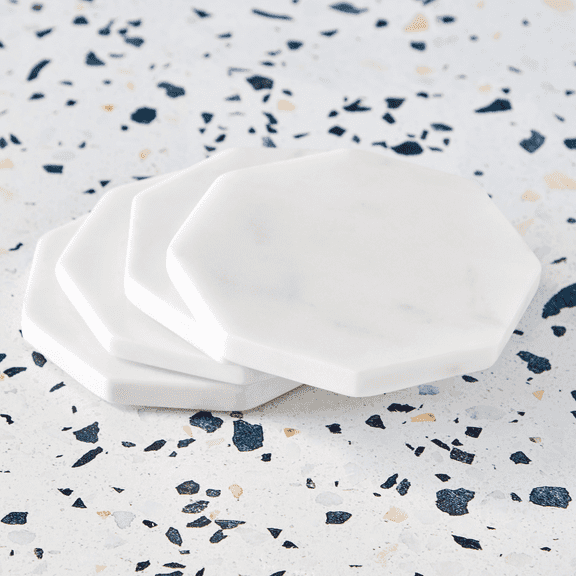 White Marble Octagonal Coasters