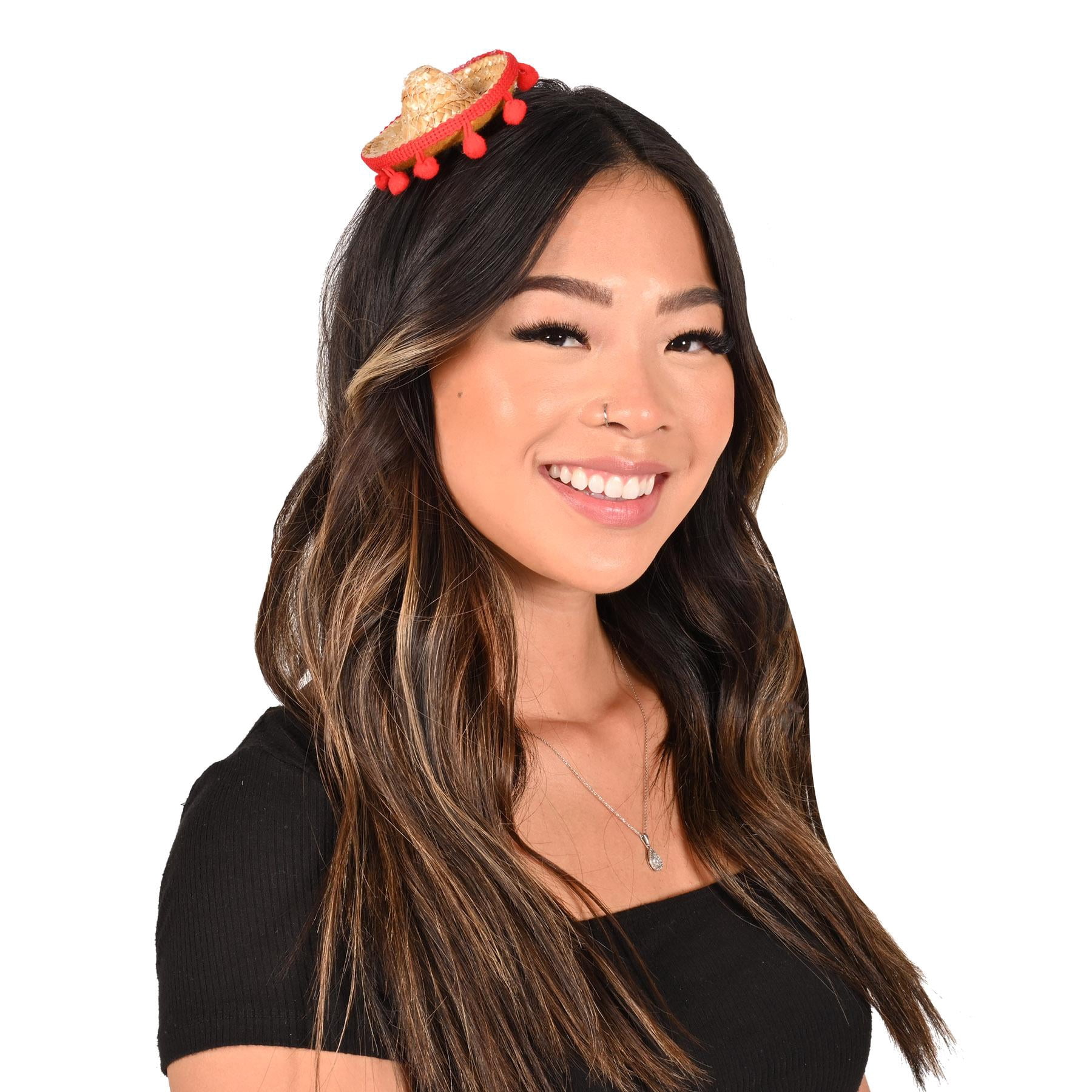 12 Pack Bulk Fiesta Sombrero Hair Clip