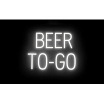 SpellBrite BEER TO-GO LED Sign for Business. 19.8" x 15.0" White BEER TO-GO Sign Has Neon Sign Look With Energy Efficient LED Light Source. Visible from 500 Feet, 8 Animation Settings.