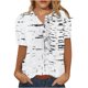 thumbnail image 2 of ICHUANYI Clearance Fashion Women Round Neck Short Sleeve Print Button Pocket Casual Tops(White, XXL) ICHUANYI WER2023081200327, 2 of 4
