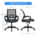 thumbnail image 2 of Silla de oficina Yaheetech con respaldo medio, malla ajustable, ergonómica, 2 of 9