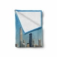 thumbnail image 2 of New York Soft Flannel Fleece Throw Blanket, Urban City Skyline Manhattan with Empire State Building over River Panorama, Cozy Plush for Indoor and Outdoor Use, 50" x 60", Blue Grey, by Ambesonne, 2 of 6