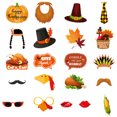 thumbnail image 1 of 21pcs Thanksgiving Photo Booth Props Thanksgiving Day Photo Prop Kit Fall Harvest Festival Decorations, 1 of 4
