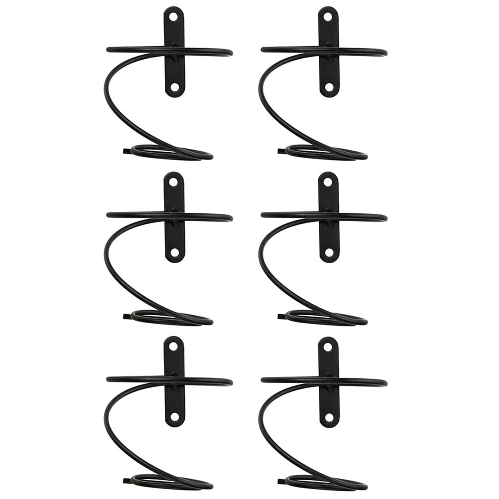 Pack of 6 Wall Mounted Wine Racks - Red Wine Bottle Display Holder with Screws, Metal Hanging Wine Rack Organizer