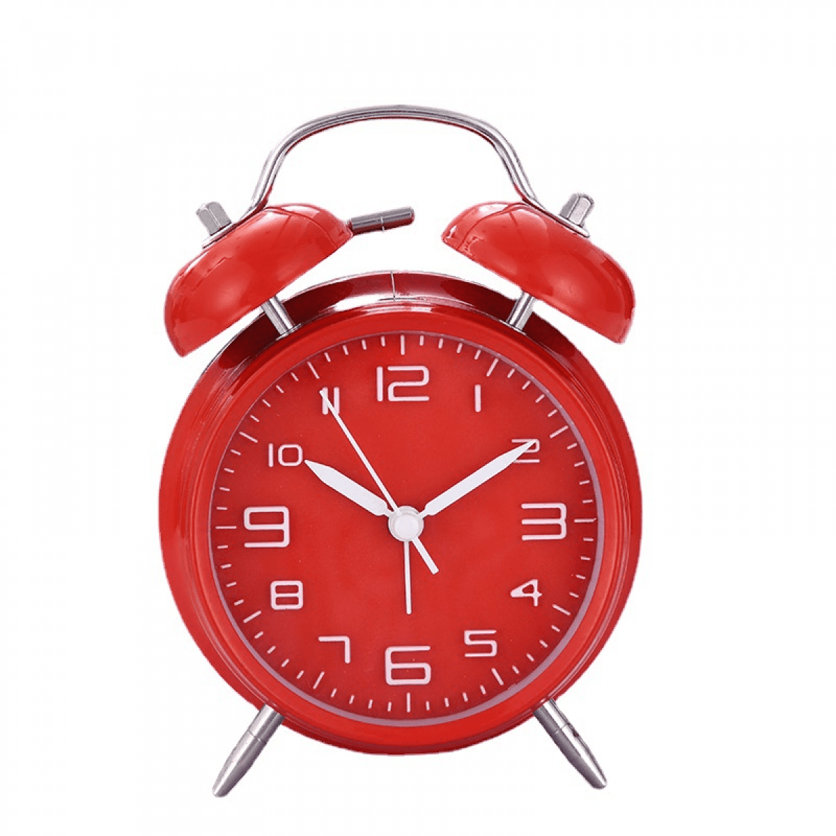 4 inches Twin Bell Alarm Clock with Backlight,Silent NonTicking