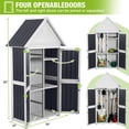 thumbnail image 3 of Aivituvin Outdoor Storage Cabinet, Wood & Metal Frame Garden Storage Shed with Waterproof Plastic Roof, Adjustable Shelves, Raised Base, Weather-Resistant Tool Shed for Backyard, Patio & Lawn, 67.5"H, 3 of 8