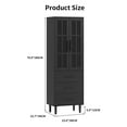thumbnail image 2 of RichYa 71"H Tall Bookcase with Drawers,2 Doors Display Bookshelf with Metal Legs,6 Tier Storage Cabinets for Living Room,Home Office,Black(B), 2 of 11