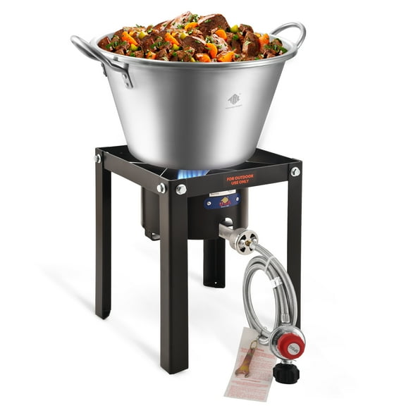 ARC Stainless Steel Mexican Cazo Para Carnitas With 55,000BTU Propane Burner Camping Stove,Outdoor Gas Stove Burner Cooker for Cooking for Turkey Fry,Homebrewing,Seafood Boiling