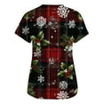 thumbnail image 4 of Garbnen Christmas Womens Scrubs Tops V Neck Short Sleeve Womens Workout Tops Holiday Print Nurses Working Uniforms with Pockets S-5XL, 4 of 5