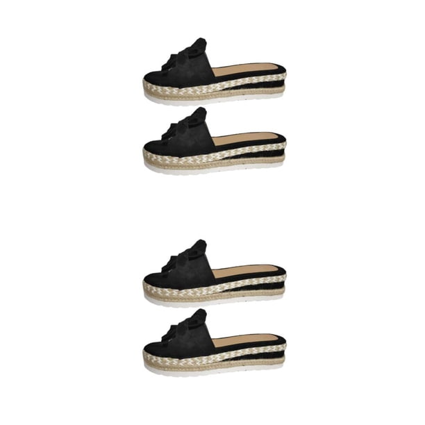 Sonducket Zapatos de plataforma de cuña, zapatos planos de verano con lazo, sandalias de playa, zapatillas anchas de ocio, sandalias para mujer, Type8 NO8