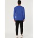 thumbnail image 5 of Sudadera de cuello redondo de color sólido de manga larga de ajuste regular básico informal para hombre Azul M, 5 of 6
