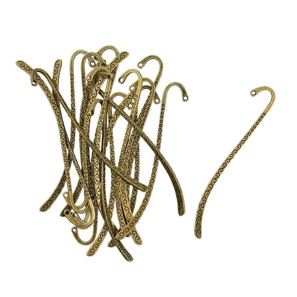 Inteprter 20 Pieces Bronze Beading Line Pattern With Bookmarks Hole For DIY Making Suministros de escritura y corrección