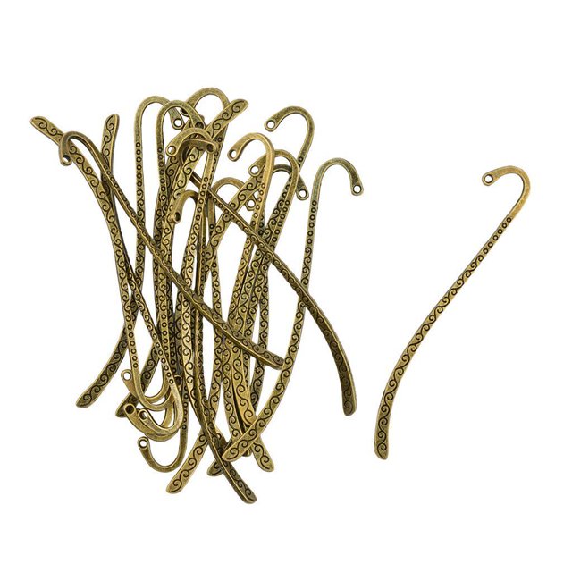Inteprter 20 Pieces Bronze Beading Line Pattern With Bookmarks Hole For DIY Making Suministros de escritura y corrección