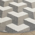 thumbnail image 3 of SAFAVIEH Pyramid Agatha Geometric Area Rug, Gray/Ivory, 6'7" x 6'7" Round, 3 of 7