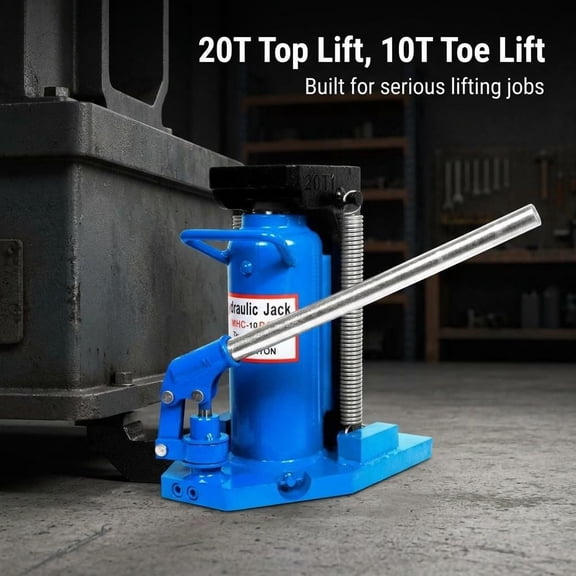 20 Ton Hydraulic Toe Jack, Toe Jack for Garages Factories Airports and Farms, Low Profile Hydraulic Machine Toe Jack Lift for Tight Spaces