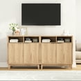 thumbnail image 3 of Fluted Sideboard Buffet Cabinet, 31" Kitchen Storage Cabinet with 2 Doors, Adjustable Shelves for Living Room, Hallway, Entryway, 3 of 12