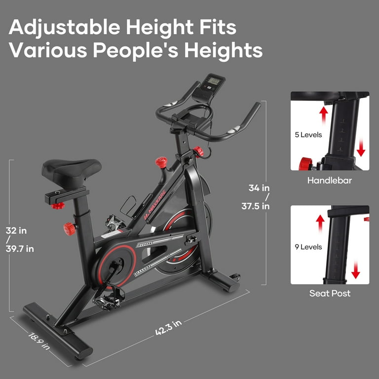 MaxKare Magnetic Resistance Exercise Bike Indoor Cycling 320Lbs Max Weight 30Lbs Flywheel Walmart