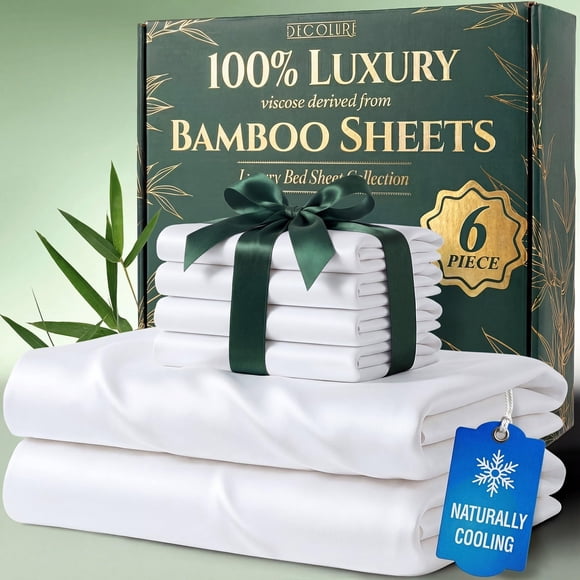Juego de sábanas DECOLURE 100% viscosa derivado del bambú King Size