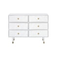 thumbnail image 3 of Linon Alick Wood Geo Texture 6 Drawer Dresser with Gold Hardware in Glossy White, 3 of 18