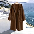 thumbnail image 4 of Womens Jackets Long Length Hooded Long Sleeve Pocket Zip-up Jacket, 4 of 4