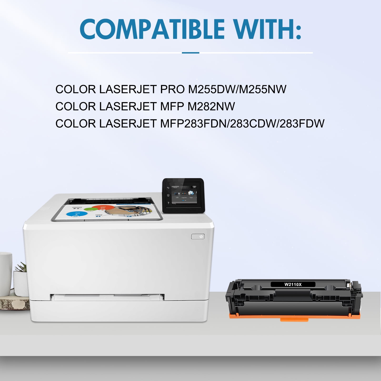 Colorich Compatible for HP 206X 206A Toner Cartridges with Chip Color LaserJet Pro MFP M283fdw M283cdw M255dw M282nw Printer ink (Black Cyan Magenta Yellow, 4-Pack)