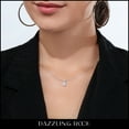 thumbnail image 2 of Dazzlingrock Collection IGI Certified 1.50 Cttw Oval Lab Grown White Diamond V Bail Solitaire Pendant Necklace for Women with 18 inch Gold Chain in 14K Solid White Gold, 2 of 6