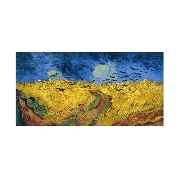Trademark Fine Art Vincent Van Gogh Wheatfield with Crows Canvas Wall Art - 16x32