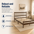 thumbnail image 5 of Miniyam Queen Pine Wood Platform Bed Frame with Spindle Headboard, 9.8" Underbed Storage, Walnut, 5 of 8