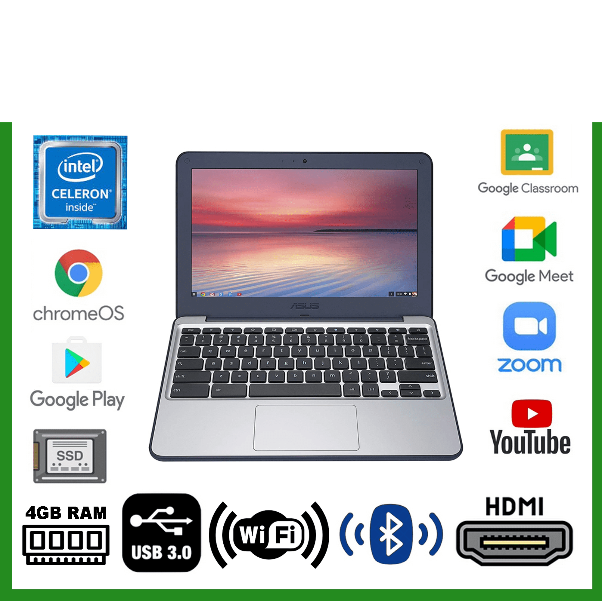 Asus Chromebook Laptop C202SA - 11.6