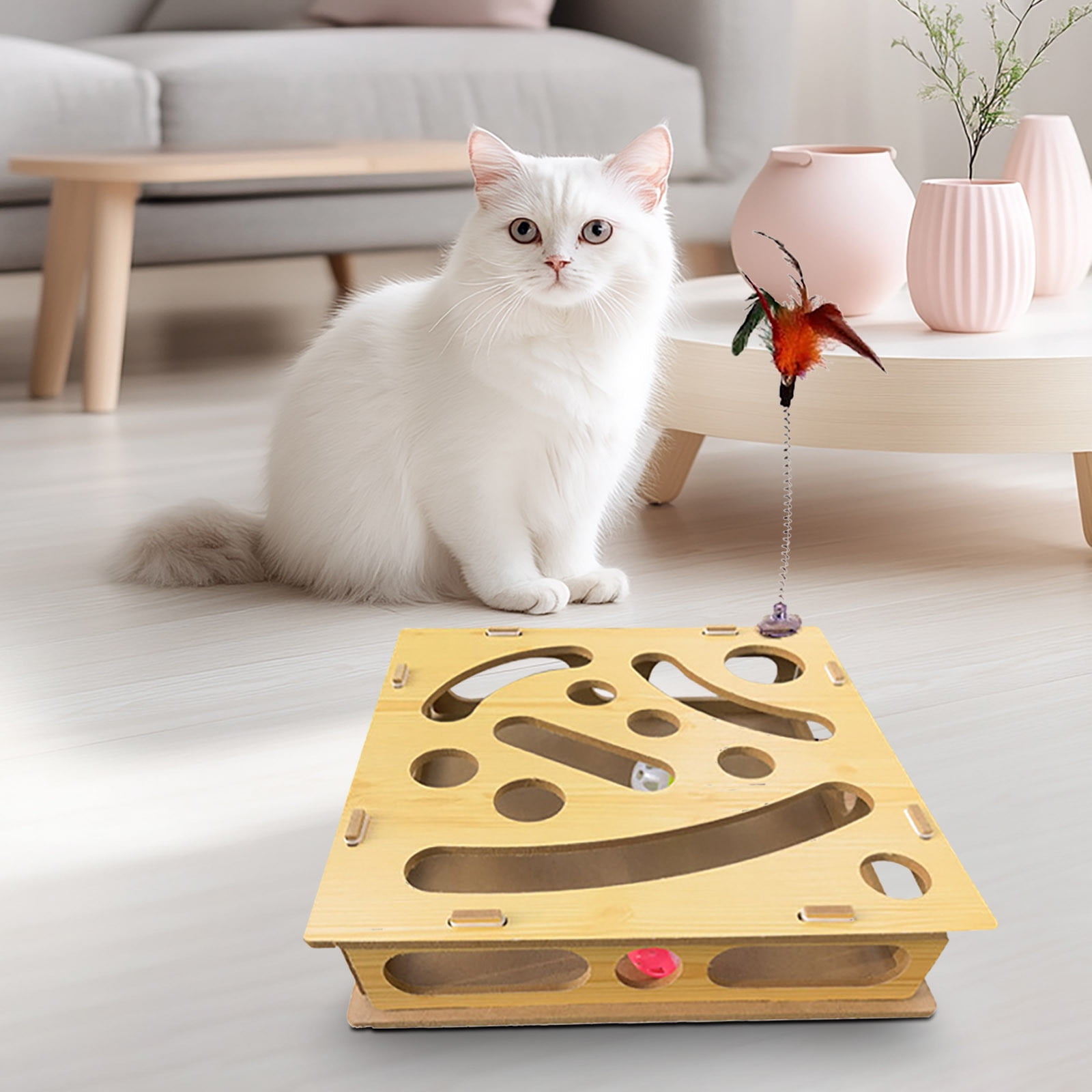 Pet Digging Puzzle Toy Interactive Pet Puzzle Box Mental Stimulation Activity Toy With Hidden Balls, Enrichment Puzzle Toy for Cats Small Dogs Indoor Training Exercise