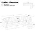 thumbnail image 2 of Belffin L-Shape Velvet Sectional Sofa Memory Foam Modular Sofa With Storage For Living Room,Beige, 2 of 7